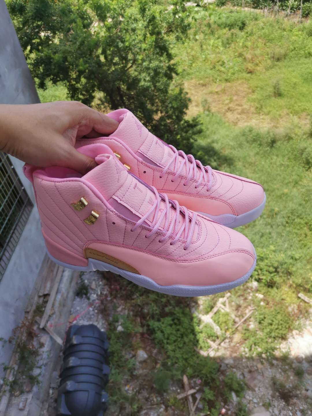 2020 Women Air Jordan 12 Pink White Shoes